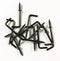50 Pcs Black 1-1/4 Inch Screw Hooks, Vintage L Shape and Right Angle Medal Hooks