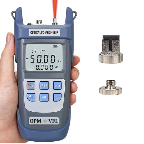 Fiber Optical Power Meter with 10Km Light Source, SC FC Connector, -50~26dBm, 10 Wave Lengths, Optic Test Equipment