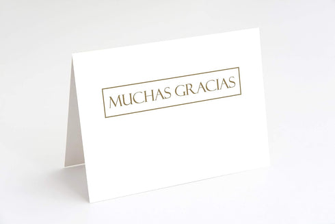 Shimmering 8 Pack 48 Spanish Gold Thank You Cards - Unique Designs