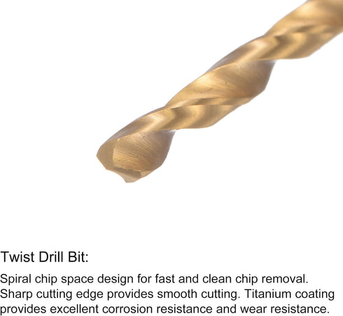 uxcell 5-40 UNC Thread Tap and 2.6mm Twist Drill Bit Set, Titanium Plated High Speed Steel for Machine Threading