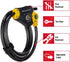 6 3/8-Inch 8413DPF Master Lock Black and Yellow Python Cable Lock with Key, Outdoor Lock for Bikes, Trail Cameras