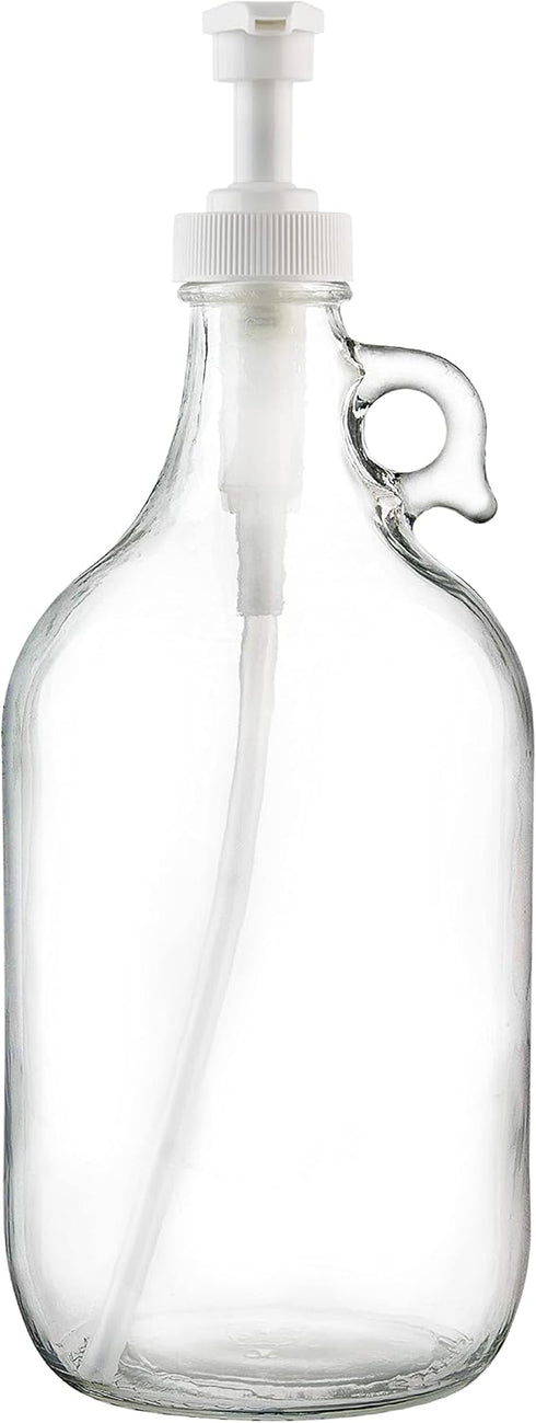 kitchentoolz Half Gallon Glass Laundry Detergent Dispenser with Pump, 64 oz Large