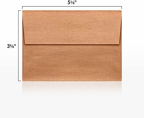 LUXPaper 4Bar A1 Invitation Envelopes | 3 5/8" x 5 1/8" | Copper Metallic | 80lb. Text | 50 Qty | Peel & Press