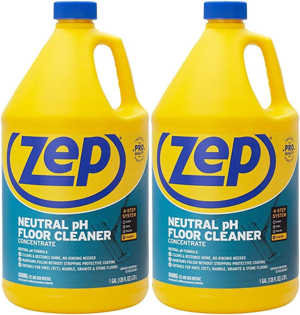 Zep Neutral pH Industrial Floor Cleaner. 1 Gallon (Case of 2) -
