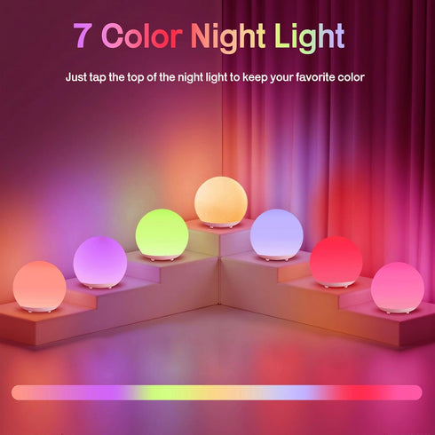 SHIXING Dimmable,Warm Light,7 0.5/1hour Night Light for Kids, USB Rechargeable LED Night Lights Table Lamp
