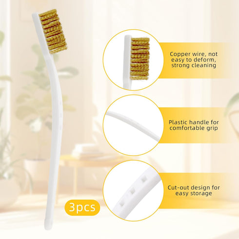 Pretwad 3PCS 3D Nozzle Small Brass Brush Brass Wire Brushes for Cleaning, Printer Cleaning Brasses Wire Toothbrush
