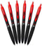 Uni-Ball 307 Retractable Gel Ink Pens, Medium Point 0.7mm, Pack of 6, Red, Smudge Proof for Smooth Writing