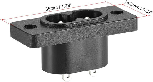 uxcell C8 Panel Mount Plug Adapter, AC 250V 2.5A 2 Pins IEC Inlet Module Power Connector Socket