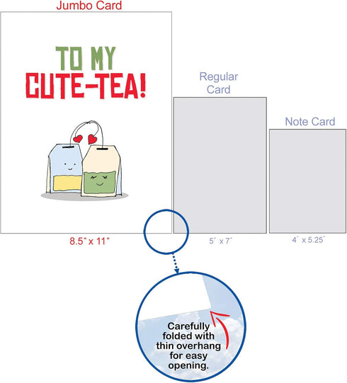 The Best Card Company Jumbo Valentine's Day Greeting Card - 8.5 x 11 Inch, Big Love Card
