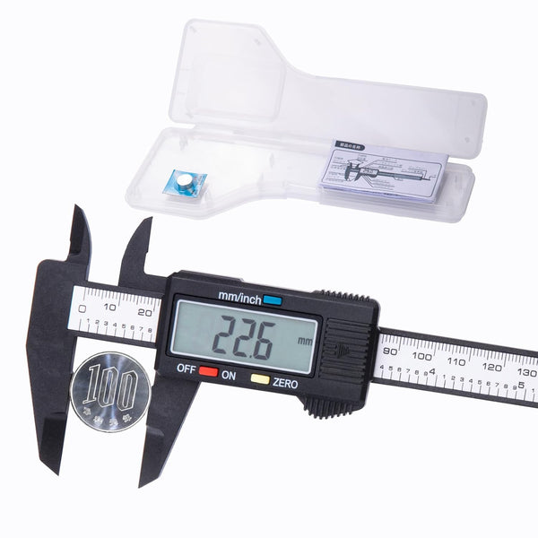 Digital Caliper 0-6" Measuring Tool, Micrometer Caliper with Auto-Off Feature, Inches and Millimeters for Jewelry