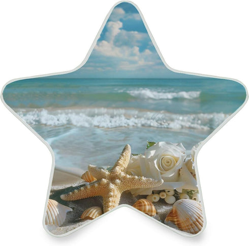 ALAZA Starfish Seashell Rose Flower Star Shaped LED Night Light Dusk to