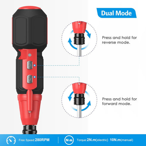 AMIR Cordless Power Screwdriver, Rechargeable Electric Screwdriver Set, Portable Home Repair Tool Kit