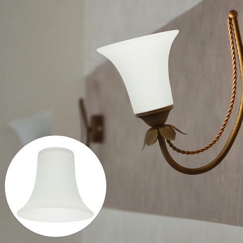 Homoyoyo Frosted Glass Lamp Cover Decorative Lampshade for Wall and Hanging Lights Transparent Bell-Shaped Light Shell