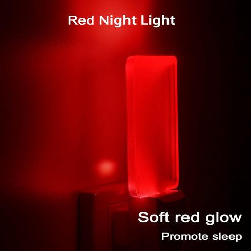 2 Pack, 0.5W Red Night Lights Plug in Red Light Night Light with Dusk to Dawn Sensor, Auto On/Off LED Night Light Plug