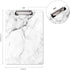 WAVEYU Cute Decorative Clipboard, Low Profile Paperboard Design for Students, Nurses, Office Supplies (White Marble)