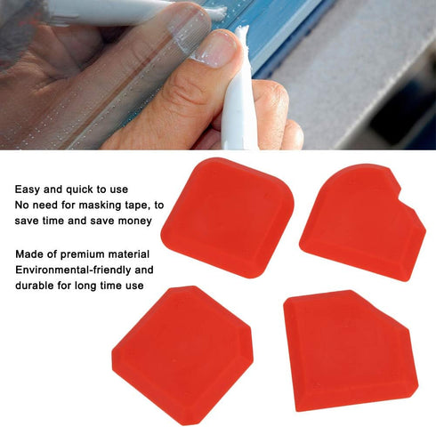 Caulk Tool Kit, 4 Pieces Silicone Caulking Tools for Kitchen Bathroom Floor Cleaning and Sealing
