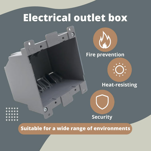 Old Work Electrical Box 2 Gang Extra Deep, PVC Junction Box for Switch, 26 CU.in. Electrical Outlet Box