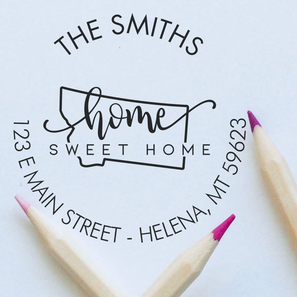 Montana Home Sweet Home Pre-Inked Return Address Stamps for Thank You Cards,