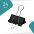 Binder Clips - 24 Mini Binder Clips, 0.6 Inch Black Paper Clamps for Home, Office and School Supplies