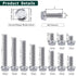 M5-0.8 x 25mm Hex Flange Bolt, DIN6921, 30-Pack, 304 Stainless Steel, Serrated Locking Flange, 1" Thread Length