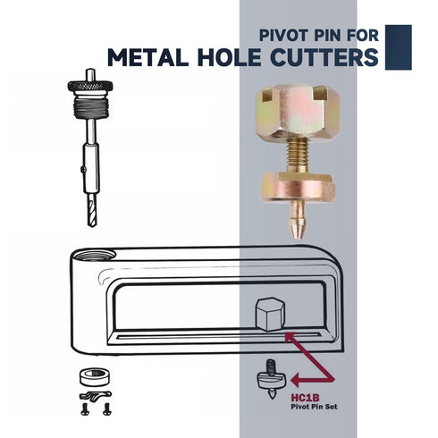 HC1B Pivot Pin Set for Malco HC1 and HC2 Cutters, Compatible with Grainger 1ELG5 and 1ELH8 Metal Hole Cutters