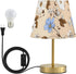 Dimmable ALAZA Table Lamp for Bedroom Nightstand White Daisy Blue Flowers Bedside Lamp with USB Port Fabric Shade Desk