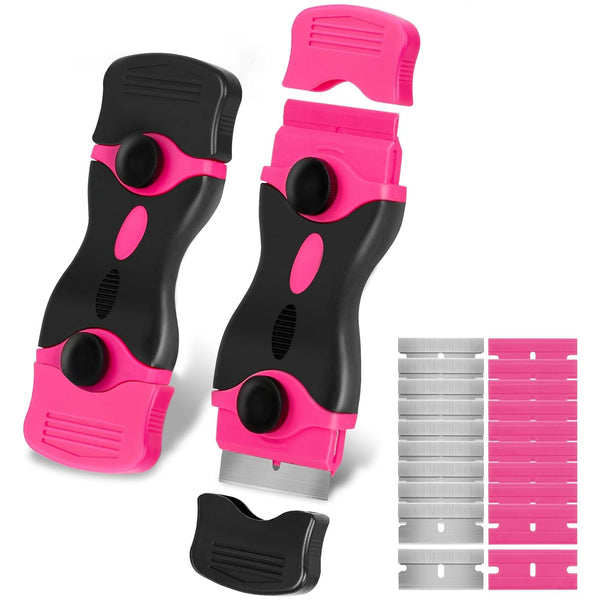 THINKWORK Razor Blade Scraper - Pink Gift for Women, 2-in-1 Tool Set with 20Pcs Razor Blades