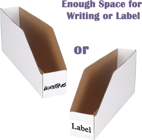 EXYGLO Cardboard Boxes, Pack of 35 Corrugated Storage Bins 12x2x4.5 inch for Pantry Organizer Bins for Shelves, Garage,