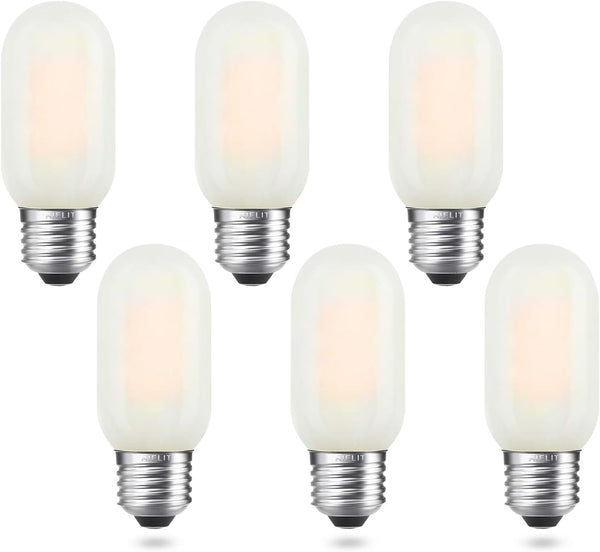 T45 Frosted LED Light Bulb, 40 Watt Equivalent, 2700K Warm White, 4W Tubular T14 E26 Dimmable Bulbs for Ceiling