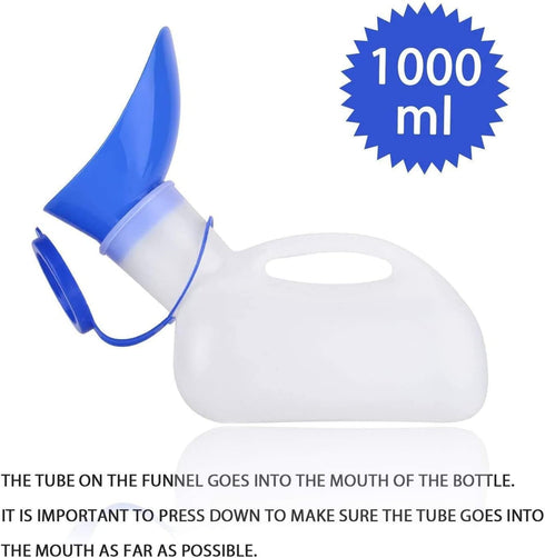 Unisex Potty Urinal for Car, Portable Urinal for Men and Women, Bedpans Pee Bottle with a Lid and Funnel, Mobile Toilet