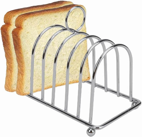 Toast Rack, 6 Slice Bread Holder, Stainless Steel Toast Holder Stand with
