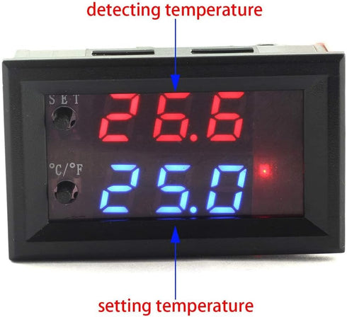 DZS Elec Temperature Controller -50 to 110 Celsius, DC 12V Programmable Thermostat Control Switch Module
