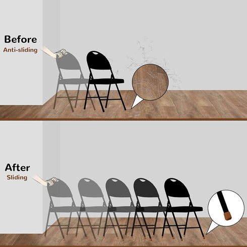 7/8 Inch Protectors(12 Pcs,Brown,7/8 Jetec Folding Chair Leg Caps Heavy-Duty Plastic Chair End Caps Non-marring