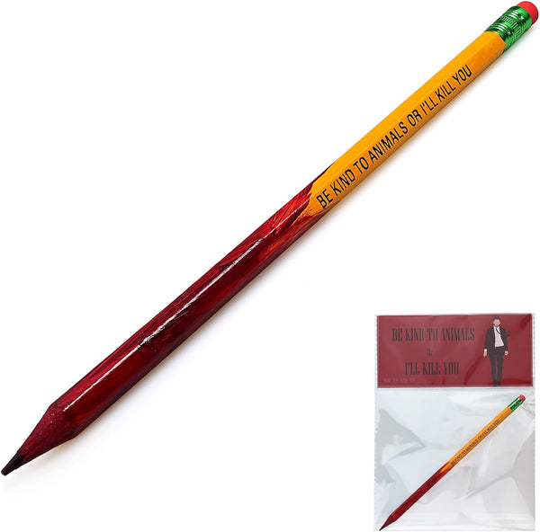 Blood Pencil John Movie Props Cosplay, Hand Painted Pencil Be Kind To Animals Or I'll Kill You