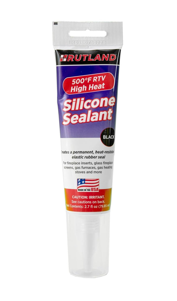 Rutland 500°F RTV High Heat Silicone Sealant, Black, USA-Made Gasket Maker