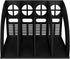 SAYEEC Sturdy Magazine Holder, 4 Compartments Plastic Desktop File Organizer for Document Storage (Black)