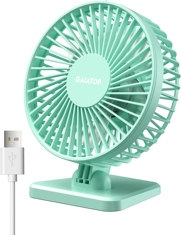 Gaiatop USB Desk Fan, Small But Powerful, Personal Portable Quiet 3 Speeds,