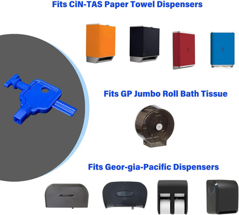 3-in-1 Dispensers.Blue,Pack 1 Plastic Dispenser Key Suitable for Toilet Paper Dispensers,Paper Towel Dispensers