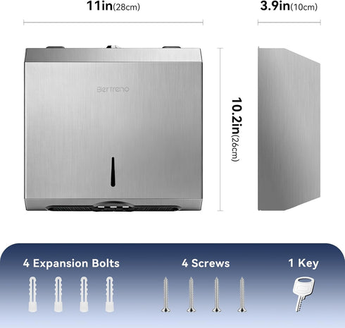 Commercial Paper Towel Dispenser Wall Mount Stainless Steel Hand Towel Dispenser Multifold C fold Hand Towel Dispenser