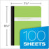 Oxford Poly Composition Notebooks, 6 Pack, Assorted Pastel Covers, 100 Sheets, Wide Ruled Paper, 9-3/4 x 7-1/2 Inches