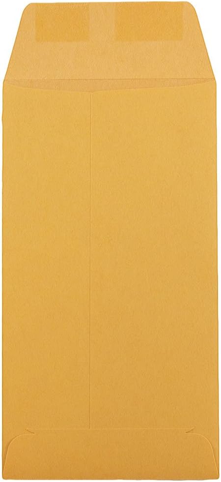 JAM PAPER #7 Coin Business Envelopes - 3 1/2 x 6 1/2 - Brown Kraft - 100/Pack