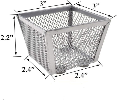 HAHIYO Stackable Paper Clip Mesh Holder Cup, 2 Pack Silver Paperclip Holder for Desk Drawer Organizer