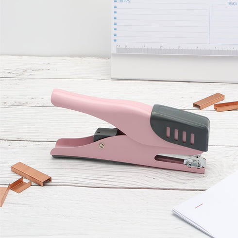 Hand Held Plier Pink Stapler Handheld Desktop Stapler Effortless Heavy Duty Stapler 25 Sheets Capacity No Jam Reduced Effort for Desk Home Office Supplies (pink) by XiowDow