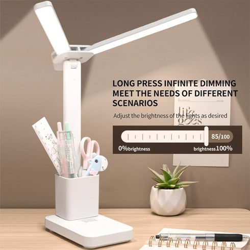Generic 3 Dimming, (FOLD-699ADUAL) Rechargeable Desk Lamp, Small Desk Light with Color Temperatures & Stepless Battery
