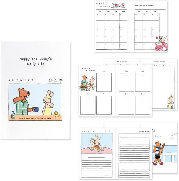 Monolike Happy and Lucky Diary, 6 Month Planner, Bubble Wash Academic Planner, Weekly & Monthly Scheduler