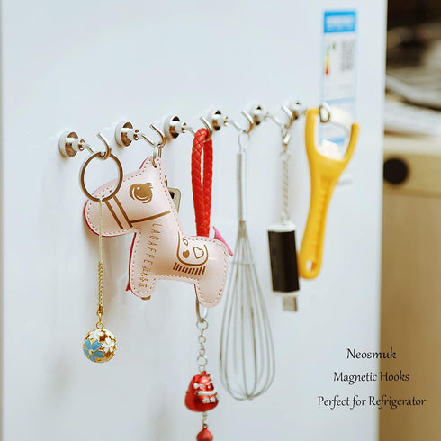 Neosmuk Heavy Duty Magnetic Hooks - 30lb+ Magnetic Hooks for Cruise Cabins, Refrigerators, Grills, and Travel