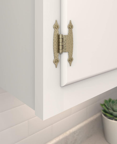 Amerock BPR3406BBZ | Cabinet Hinge | 3/8 in (10 mm) Offset Non-Self Closing Face Mount | Golden Champagne | Kitchen Cabinet Door Hinge | 1 Pair/2 Pack | Functional Hardware by Amerock