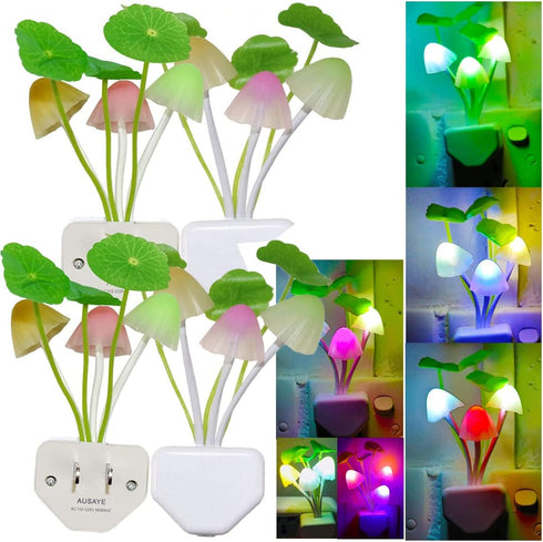 AUSAYE Sensor Night Light Plug Into Wall,Auto Night Lights Led 7 Colors