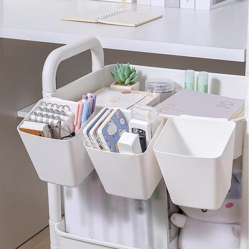 SEIWEI 4X Hanging Cup Holders, Multipurpose Rolling Cart/Pegboard Accessories for Art & Craft Supplies, Space Saving