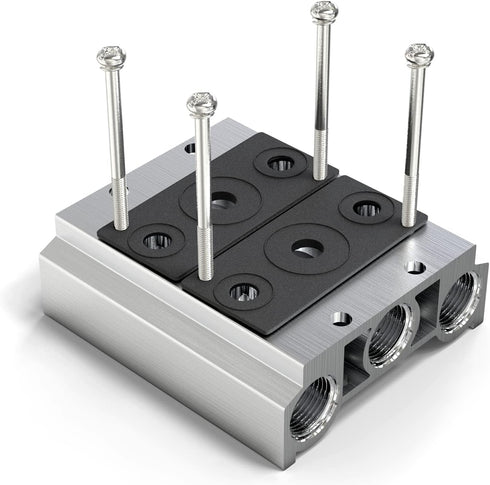 TAILONZ PNEUMATIC 4V210-08 2-Position Manifold Solenoid Valve Base 1/4 Inch with Accessories